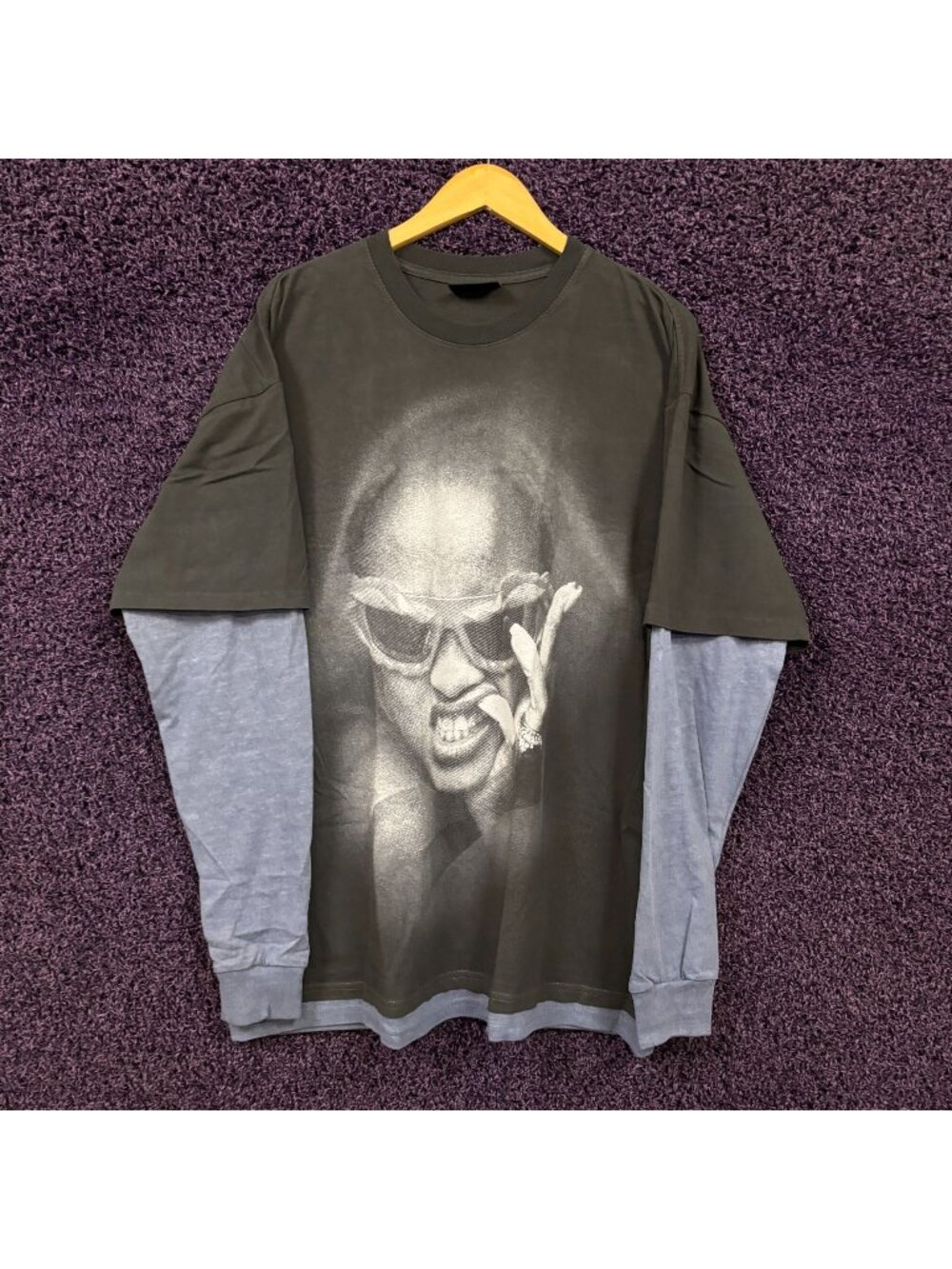 Rihanna R20 2005 Layered Long Sleeve T-Shirt Size Large